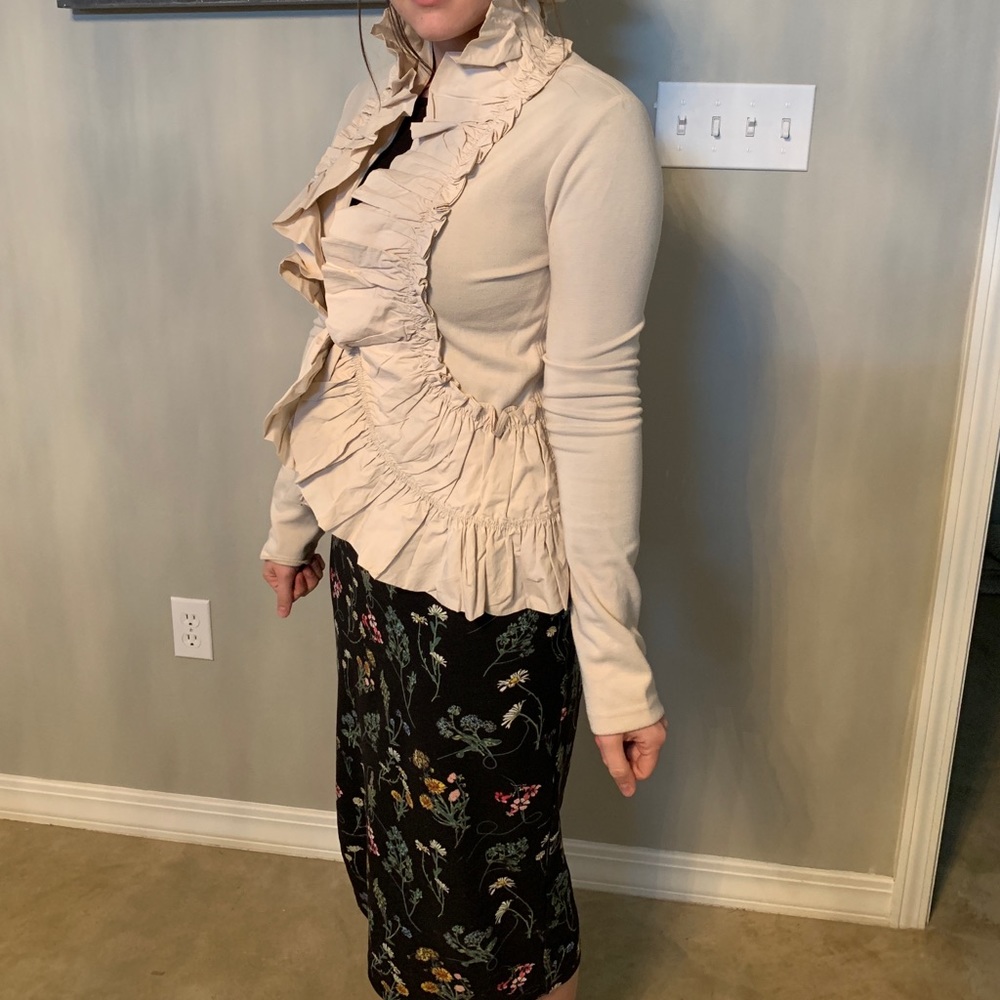 Cream Exaggerated Ruffle RYU Blazer - Picture 2 of 2